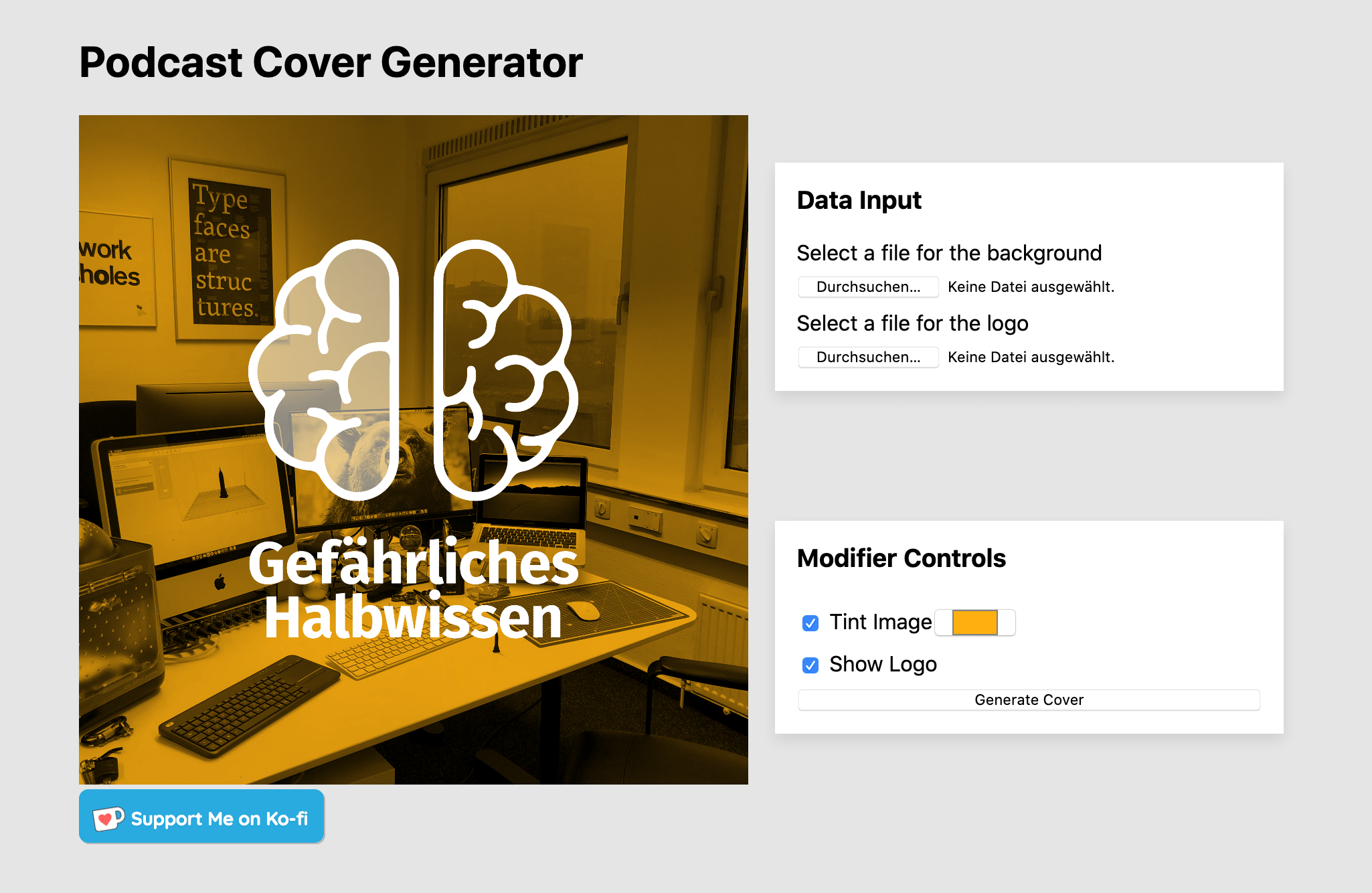 Der Generator für Podcast Cover